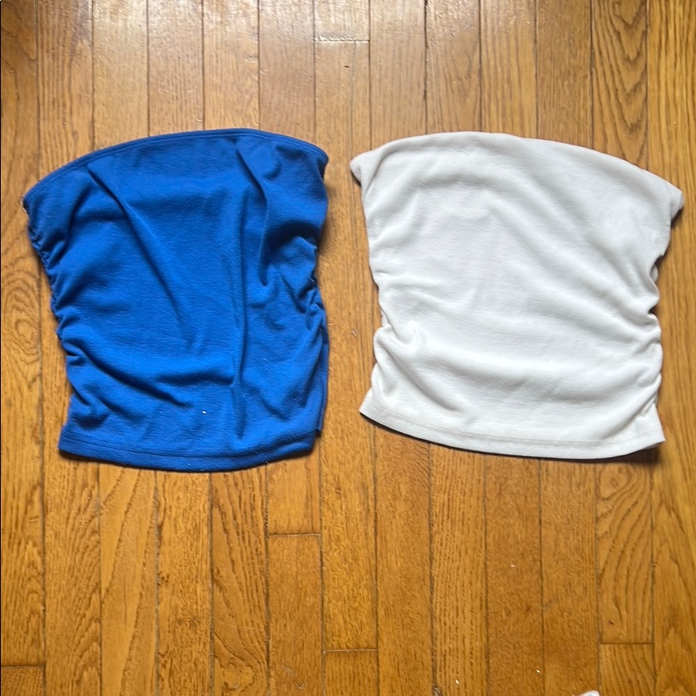 SHEIN Blue and White Crop Tops